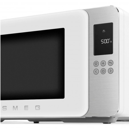 Cuptor cu microunde cu gratar 4in1 SMEG Collezione MOC01WHMEU, 1900 W, 29 l, 18 programe, Inchidere lina, Semnal sonor, Ecran LCD, Alb mat