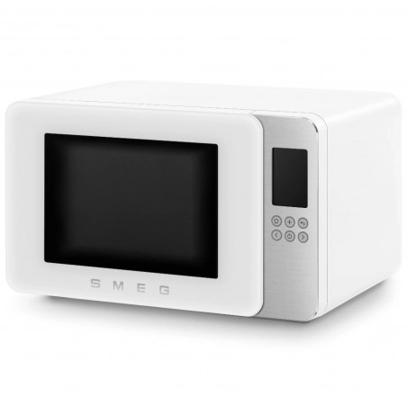 Cuptor cu microunde cu gratar 4in1 SMEG Collezione MOC01WHMEU, 1900 W, 29 l, 18 programe, Inchidere lina, Semnal sonor, Ecran LCD, Alb mat