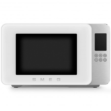 Cuptor cu microunde cu gratar 4in1 SMEG Collezione MOC01WHMEU, 1900 W, 29 l, 18 programe, Inchidere lina, Semnal sonor, Ecran LCD, Alb mat