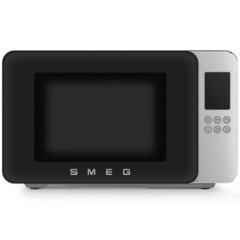 Cuptor cu microunde si gratar 4in1 SMEG Collezione MOC01BLMEU, 1900 W, 29 l, 18 programe, Inchidere lina, Semnal sonor, Ecran LCD, Negru mat