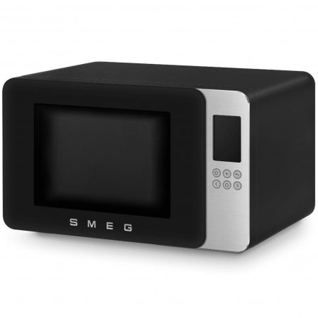 Cuptor cu microunde si gratar 4in1 SMEG Collezione MOC01BLMEU, 1900 W, 29 l, 18 programe, Inchidere lina, Semnal sonor, Ecran LCD, Negru mat