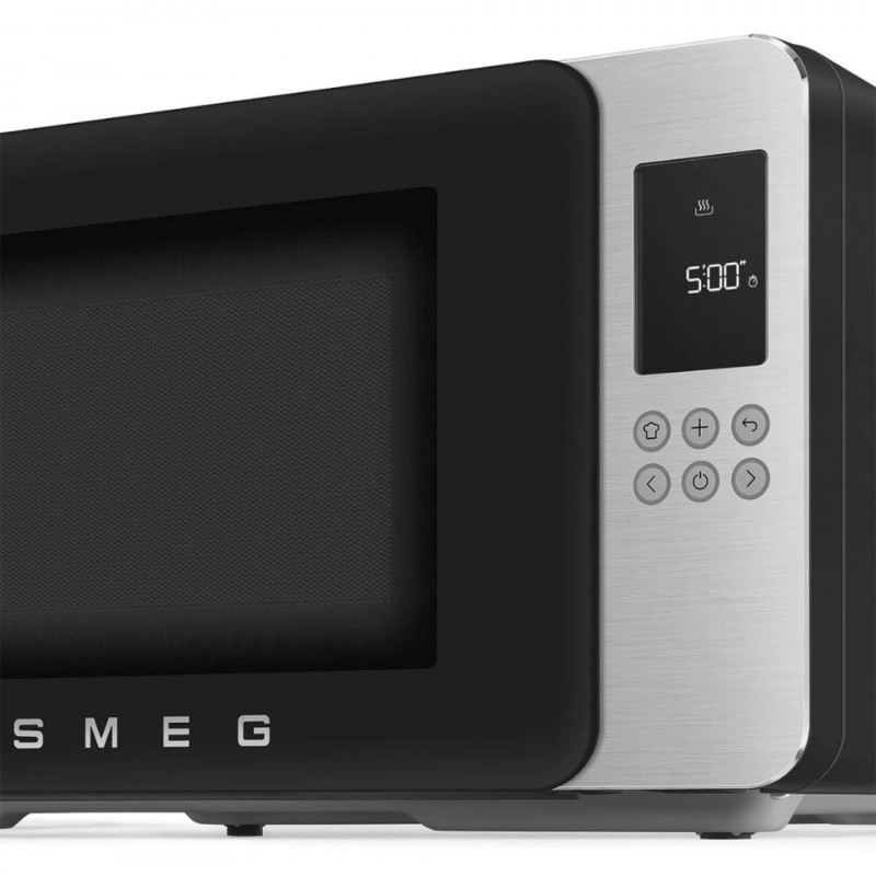 Cuptor cu microunde si gratar 4in1 SMEG Collezione MOC01BLMEU, 1900 W, 29 l, 18 programe, Inchidere lina, Semnal sonor, Ecran LCD, Negru mat