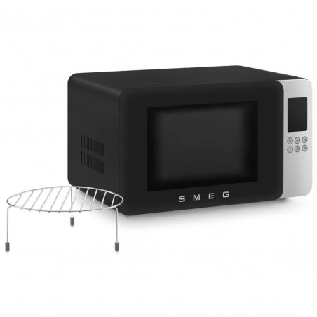 Cuptor cu microunde si gratar 4in1 SMEG Collezione MOC01BLMEU, 1900 W, 29 l, 18 programe, Inchidere lina, Semnal sonor, Ecran LCD, Negru mat