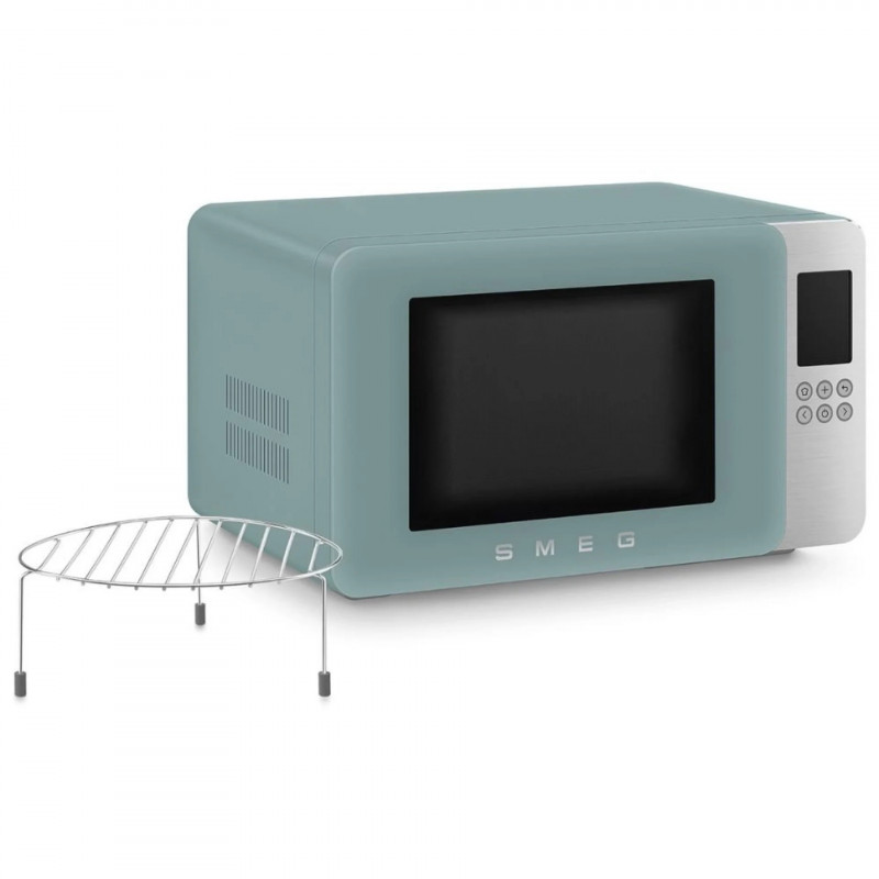 Cuptor cu microunde cu gratar 4in1 SMEG Collezione MOC01EGMEU, 1900 W, 29 l, 18 programe, Inchidere lina, Semnal sonor, Ecran LCD, Verde