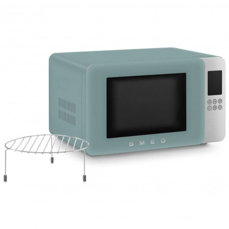 Cuptor cu microunde cu gratar 4in1 SMEG Collezione MOC01EGMEU, 1900 W, 29 l, 18 programe, Inchidere lina, Semnal sonor, Ecran LCD, Verde