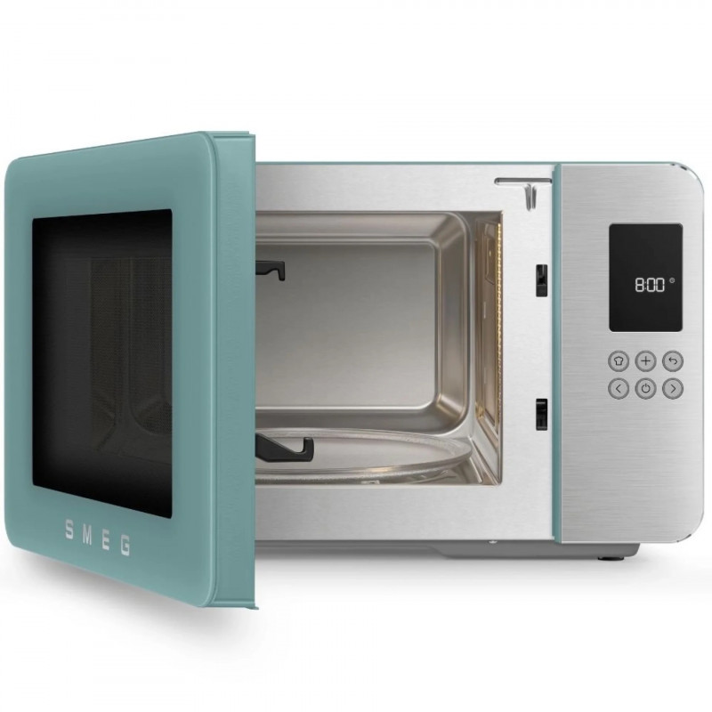 Cuptor cu microunde cu gratar 4in1 SMEG Collezione MOC01EGMEU, 1900 W, 29 l, 18 programe, Inchidere lina, Semnal sonor, Ecran LCD, Verde