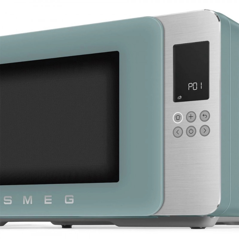 Cuptor cu microunde cu gratar 4in1 SMEG Collezione MOC01EGMEU, 1900 W, 29 l, 18 programe, Inchidere lina, Semnal sonor, Ecran LCD, Verde