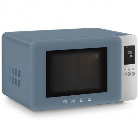 Cuptor cu microunde cu gratar 4in1 SMEG Collezione MOC01SBMEU, 1900 W, 29 l, 18 programe, Inchidere lenta, Semnal sonor, Ecran LCD, Albastru
