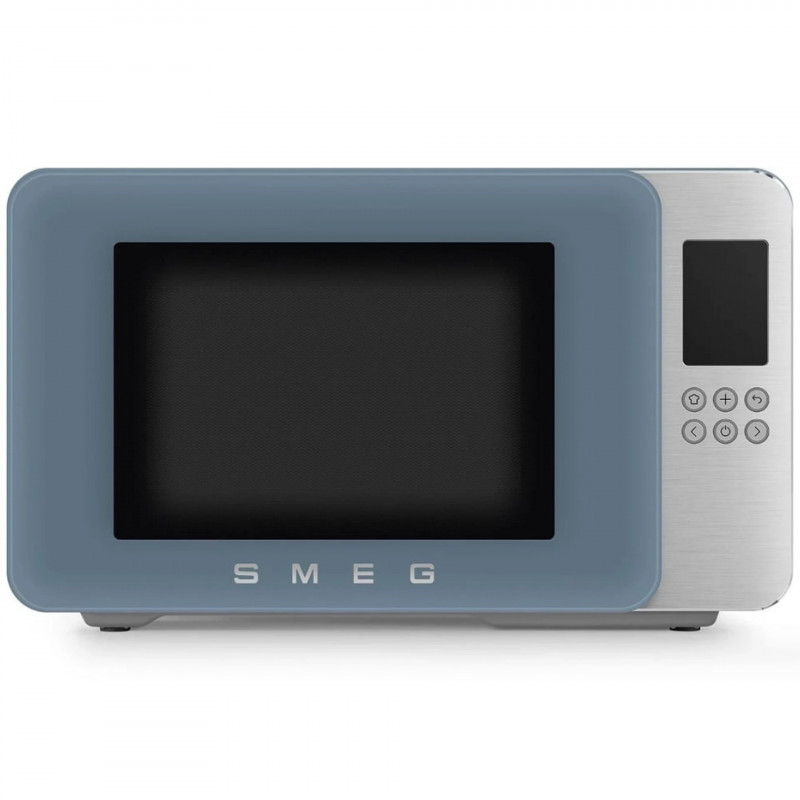 Cuptor cu microunde cu gratar 4in1 SMEG Collezione MOC01SBMEU, 1900 W, 29 l, 18 programe, Inchidere lenta, Semnal sonor, Ecran LCD, Albastru