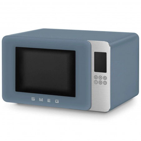 Cuptor cu microunde cu gratar 4in1 SMEG Collezione MOC01SBMEU, 1900 W, 29 l, 18 programe, Inchidere lenta, Semnal sonor, Ecran LCD, Albastru