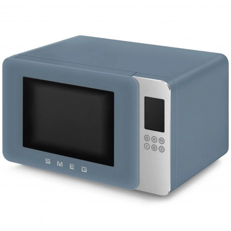 Cuptor cu microunde cu gratar 4in1 SMEG Collezione MOC01SBMEU, 1900 W, 29 l, 18 programe, Inchidere lenta, Semnal sonor, Ecran LCD, Albastru