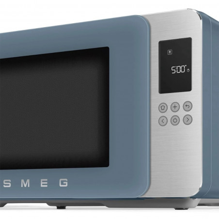 Cuptor cu microunde cu gratar 4in1 SMEG Collezione MOC01SBMEU, 1900 W, 29 l, 18 programe, Inchidere lenta, Semnal sonor, Ecran LCD, Albastru