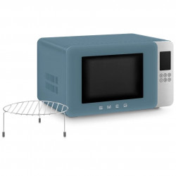 Cuptor cu microunde cu gratar 4in1 SMEG Collezione MOC01SBMEU, 1900 W, 29 l, 18 programe, Inchidere lenta, Semnal sonor, Ecran LCD, Albastru