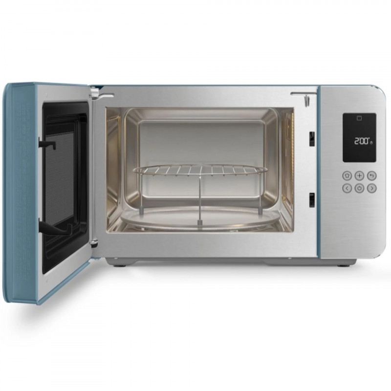 Cuptor cu microunde cu gratar 4in1 SMEG Collezione MOC01SBMEU, 1900 W, 29 l, 18 programe, Inchidere lenta, Semnal sonor, Ecran LCD, Albastru