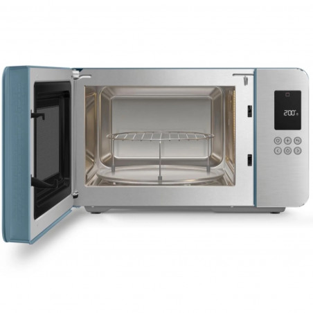 Cuptor cu microunde cu gratar 4in1 SMEG Collezione MOC01SBMEU, 1900 W, 29 l, 18 programe, Inchidere lenta, Semnal sonor, Ecran LCD, Albastru