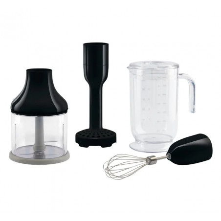 Set de accesorii pentru blenderul Smeg HBAC11RD, 4 piese, cană de 1,4 l, bază antiderapantă, potrivite pentru mașina de spălat vase, negru