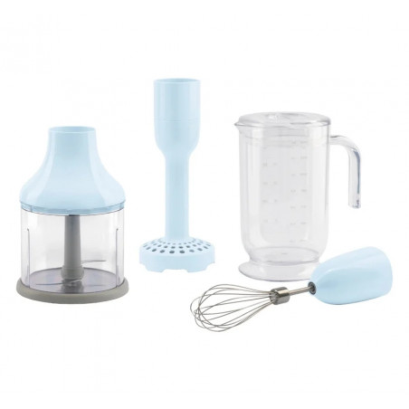 Set de accesorii pentru blenderul Smeg HBAC11PB, 4 piese, cană de 1,4 l, bază antiderapantă, potrivite pentru mașina de spălat vase, albastru pastel