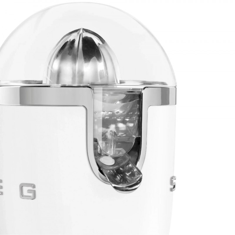 Storcător electric de citrice Smeg CJF11WHMEU, 70 W, sistem anti-picurare, bază antiderapantă, alb mat