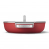 Oală joasă cu capac Smeg CKFD2811RDM, 28 cm, 3,7 l, acoperire antiaderentă cu 3 straturi, rezistentă la cuptor până la 250 °C, fără PFAS, compatibilă cu plitele cu inducție, roșie
