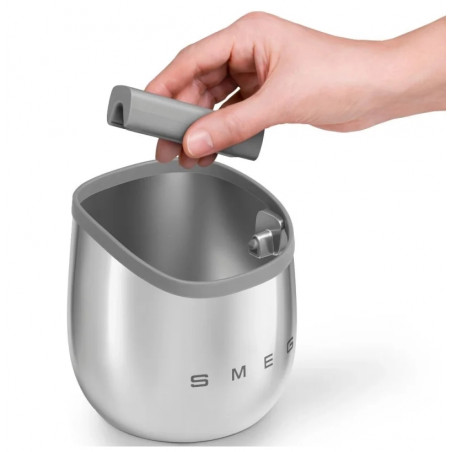 Recipient pentru eliminarea zațului de cafea Smeg ECKB01, finisaj lucios, oțel inoxidabil