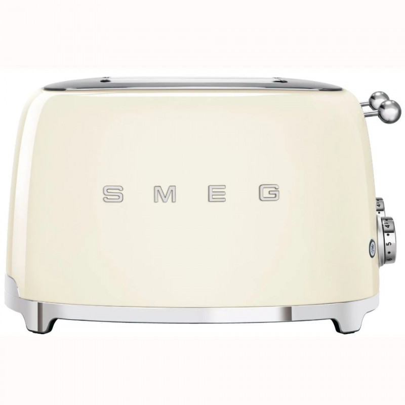 Prăjitor de pâine SMEG 50's Style TSF03CREU, 2000 W, 4 felii, 6 niveluri, Tava pentru firimituri, Cablu integrat, Oțel inoxidabil, Culoare crem