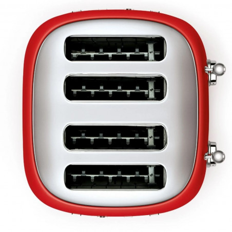 Prăjitor de pâine SMEG 50's Style TSF03RDEU, 2000 W, 4 felii, 6 niveluri, Tava pentru firimituri, Cablu integrat, Oțel inoxidabil, Roșu