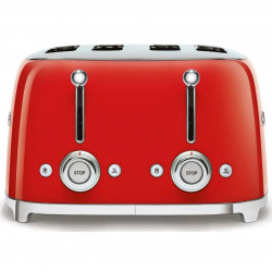 Prăjitor de pâine SMEG 50's Style TSF03RDEU, 2000 W, 4 felii, 6 niveluri, Tava pentru firimituri, Cablu integrat, Oțel inoxidabil, Roșu