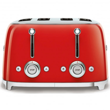 Prăjitor de pâine SMEG 50's Style TSF03RDEU, 2000 W, 4 felii, 6 niveluri, Tava pentru firimituri, Cablu integrat, Oțel inoxidabil, Roșu