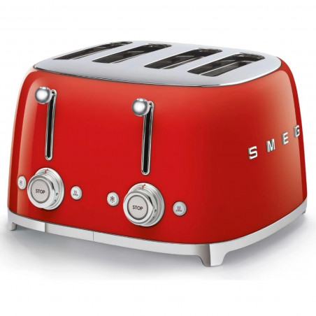 Prăjitor de pâine SMEG 50's Style TSF03RDEU, 2000 W, 4 felii, 6 niveluri, Tava pentru firimituri, Cablu integrat, Oțel inoxidabil, Roșu