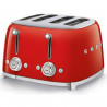 Prăjitor de pâine SMEG 50's Style TSF03RDEU, 2000 W, 4 felii, 6 niveluri, Tava pentru firimituri, Cablu integrat, Oțel inoxidabil, Roșu
