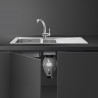 Tocător de deșeuri alimentare/Porc Smeg KITFD050, 375 W, 0,75 HP, Pentru chiuvete cu sifon de 9 cm, Protecție anticorozivă, Negru/Inox