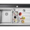 Tocător de deșeuri alimentare/Porc Smeg KITFD050, 375 W, 0,75 HP, Pentru chiuvete cu sifon de 9 cm, Protecție anticorozivă, Negru/Inox