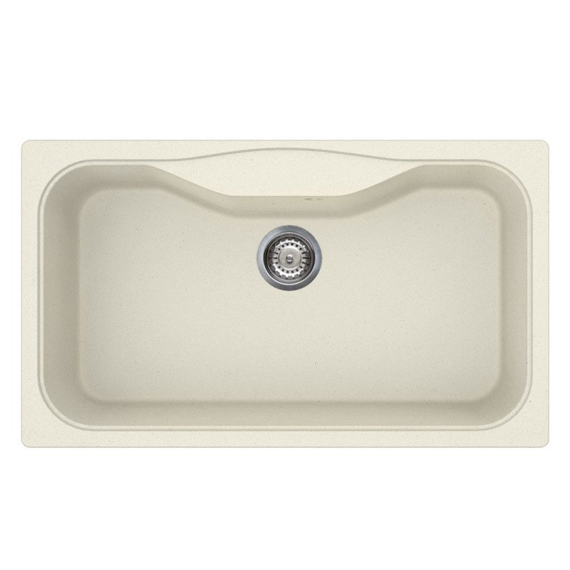 Chiuvetă de bucătărie Smeg LSEG860P, 86 cm, material rezistent la zgârieturi, ușor de curățat, crem