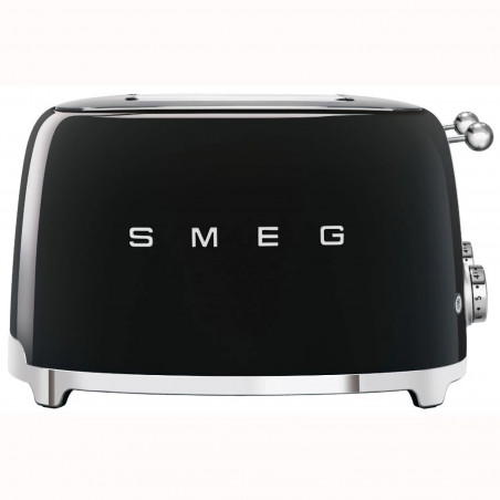 Prăjitor de pâine SMEG 50's Style TSF03BLEU, 2000 W, 4 felii, 6 niveluri, Tava pentru firimituri, Cablu integrat, Oțel inoxidabil, Negru