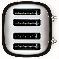 Prăjitor de pâine SMEG 50's Style TSF03BLEU, 2000 W, 4 felii, 6 niveluri, Tava pentru firimituri, Cablu integrat, Oțel inoxidabil, Negru