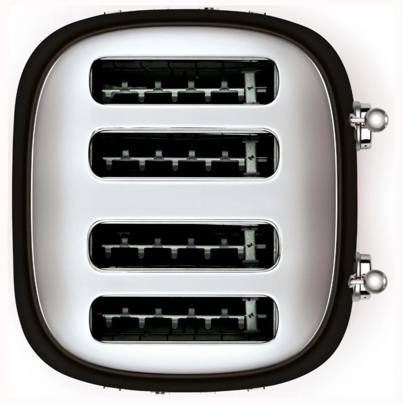 Prăjitor de pâine SMEG 50's Style TSF03BLEU, 2000 W, 4 felii, 6 niveluri, Tava pentru firimituri, Cablu integrat, Oțel inoxidabil, Negru