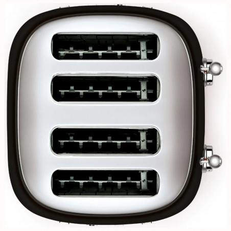 Prăjitor de pâine SMEG 50's Style TSF03BLEU, 2000 W, 4 felii, 6 niveluri, Tava pentru firimituri, Cablu integrat, Oțel inoxidabil, Negru