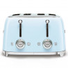 Prăjitor de pâine SMEG 50's Style TSF03PBEU, 2000 W, 4 felii, 6 niveluri, Tava pentru firimituri, Cablu integrat, Oțel inoxidabil, Albastru