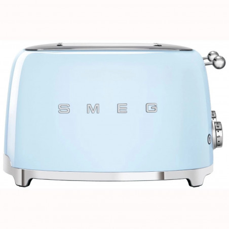 Prăjitor de pâine SMEG 50's Style TSF03PBEU, 2000 W, 4 felii, 6 niveluri, Tava pentru firimituri, Cablu integrat, Oțel inoxidabil, Albastru