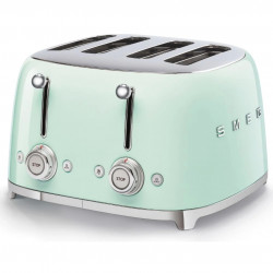 Prăjitor de pâine SMEG 50's Style TSF03PGEU, 2000 W, 4 felii, 6 niveluri, Tava pentru firimituri, Cablu integrat, Oțel inoxidabil, Verde