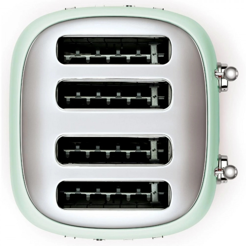 Prăjitor de pâine SMEG 50's Style TSF03PGEU, 2000 W, 4 felii, 6 niveluri, Tava pentru firimituri, Cablu integrat, Oțel inoxidabil, Verde