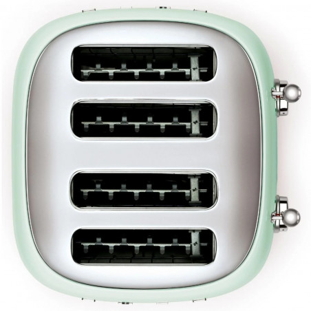 Prăjitor de pâine SMEG 50's Style TSF03PGEU, 2000 W, 4 felii, 6 niveluri, Tava pentru firimituri, Cablu integrat, Oțel inoxidabil, Verde