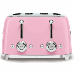 Prăjitor de pâine SMEG 50's Style TSF03PKEU, 2000 W, 4 felii, 6 niveluri, Tava pentru firimituri, Cablu integrat, Oțel inoxidabil, Roz