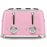 Prăjitor de pâine SMEG 50's Style TSF03PKEU, 2000 W, 4 felii, 6 niveluri, Tava pentru firimituri, Cablu integrat, Oțel inoxidabil, Roz