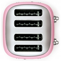 Prăjitor de pâine SMEG 50's Style TSF03PKEU, 2000 W, 4 felii, 6 niveluri, Tava pentru firimituri, Cablu integrat, Oțel inoxidabil, Roz