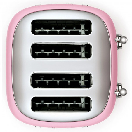 Prăjitor de pâine SMEG 50's Style TSF03PKEU, 2000 W, 4 felii, 6 niveluri, Tava pentru firimituri, Cablu integrat, Oțel inoxidabil, Roz