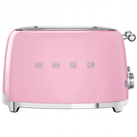 Prăjitor de pâine SMEG 50's Style TSF03PKEU, 2000 W, 4 felii, 6 niveluri, Tava pentru firimituri, Cablu integrat, Oțel inoxidabil, Roz