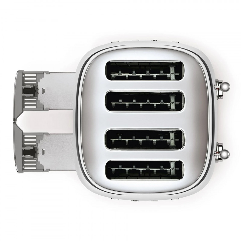 Prăjitor de pâine SMEG 50's Style TSF03SSEU, 2000 W, 4 felii, 6 niveluri, Tava pentru firimituri, Cablu integrat, Oțel inoxidabil, Argintiu