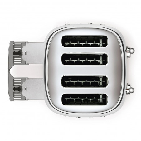 Prăjitor de pâine SMEG 50's Style TSF03SSEU, 2000 W, 4 felii, 6 niveluri, Tava pentru firimituri, Cablu integrat, Oțel inoxidabil, Argintiu