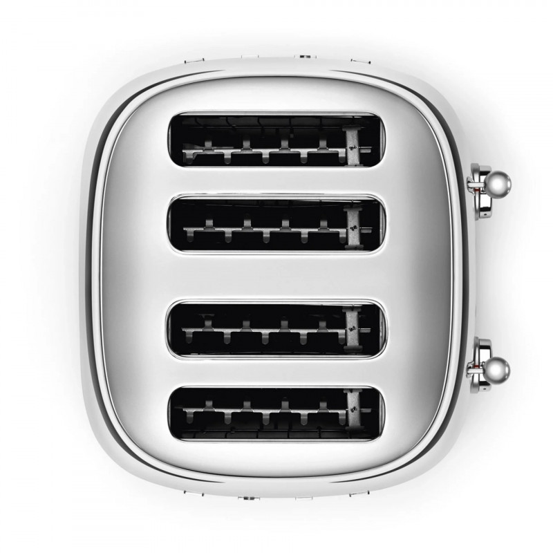 Prăjitor de pâine SMEG 50's Style TSF03SSEU, 2000 W, 4 felii, 6 niveluri, Tava pentru firimituri, Cablu integrat, Oțel inoxidabil, Argintiu